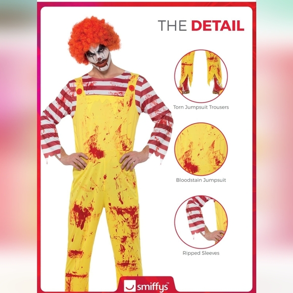 Smiffys Costume de clown Kreepy Killer - Picture 2 of 6